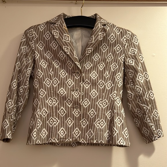 Express Ikat Print Embroided Blazer - Picture 2 of 5